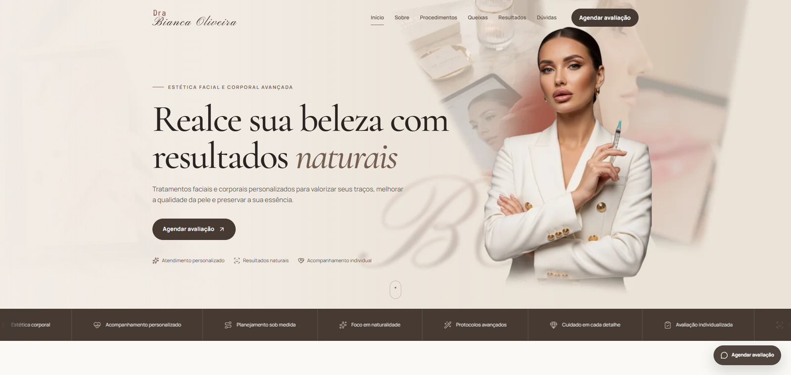 Projeto de web design desenvolvido pela TCRIATIVE — destaque 1