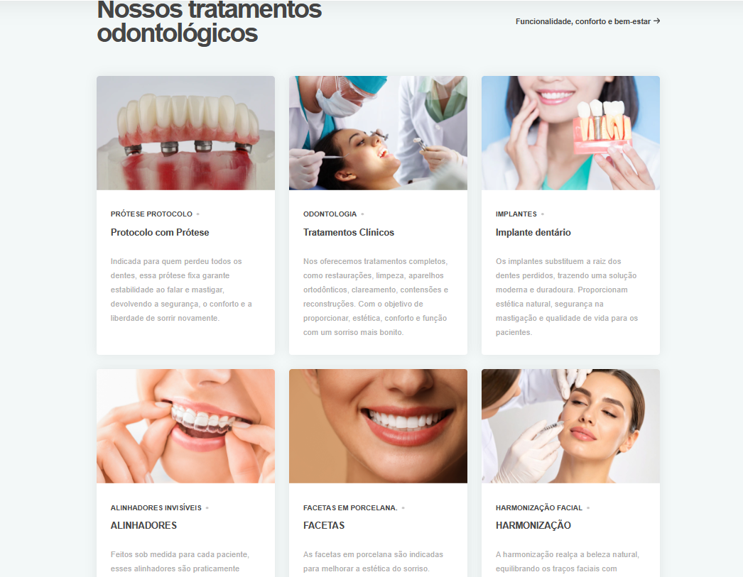 Tela do projeto Clínica Oliveira — visual 1